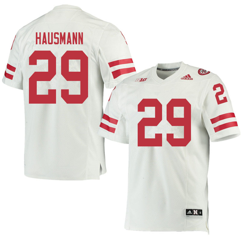 Men #29 Ashton Hausmann Nebraska Cornhuskers College Football Jerseys Sale-White - Click Image to Close